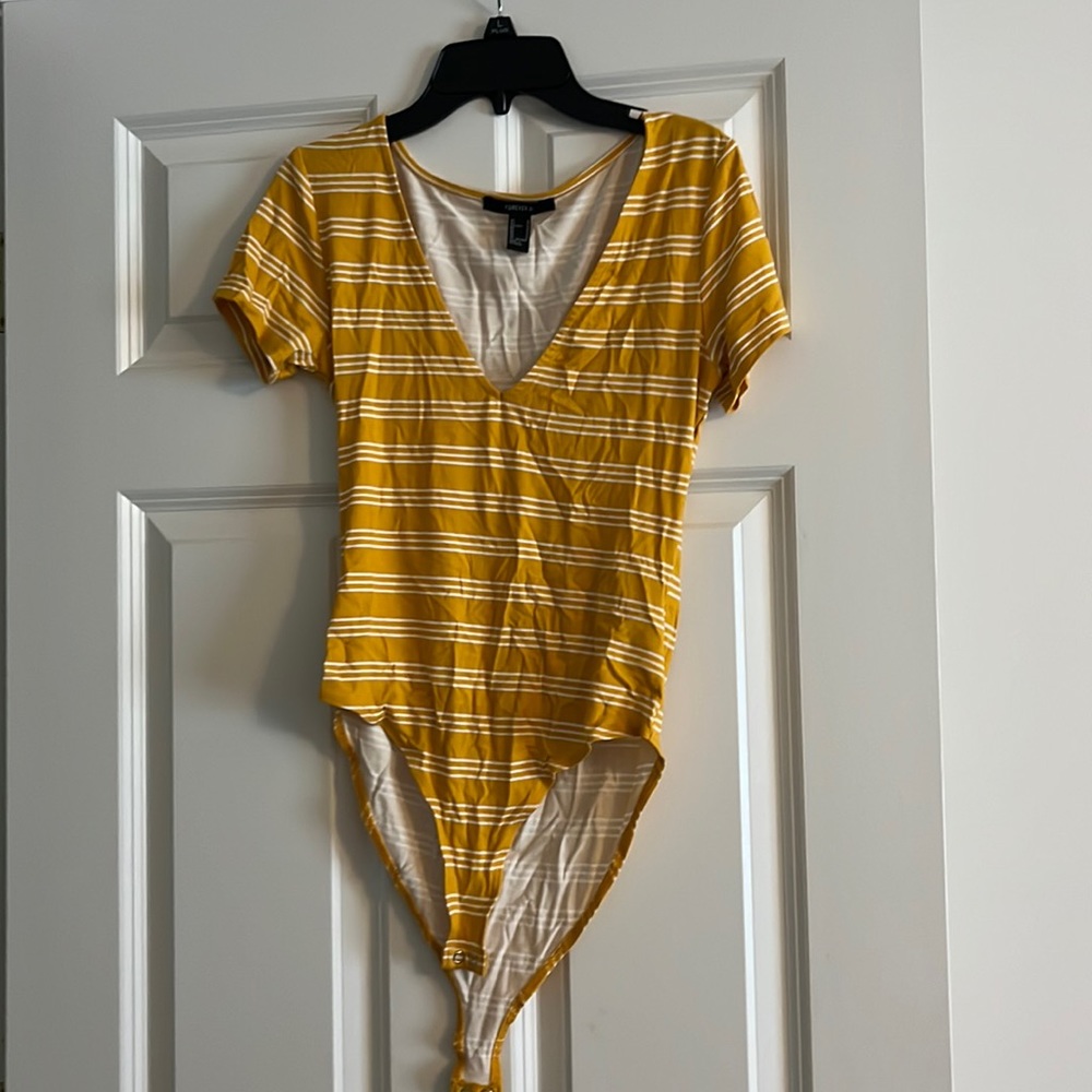 Yellow Stripped Body Suit